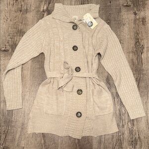 Women's Beige Cardigan Sweater